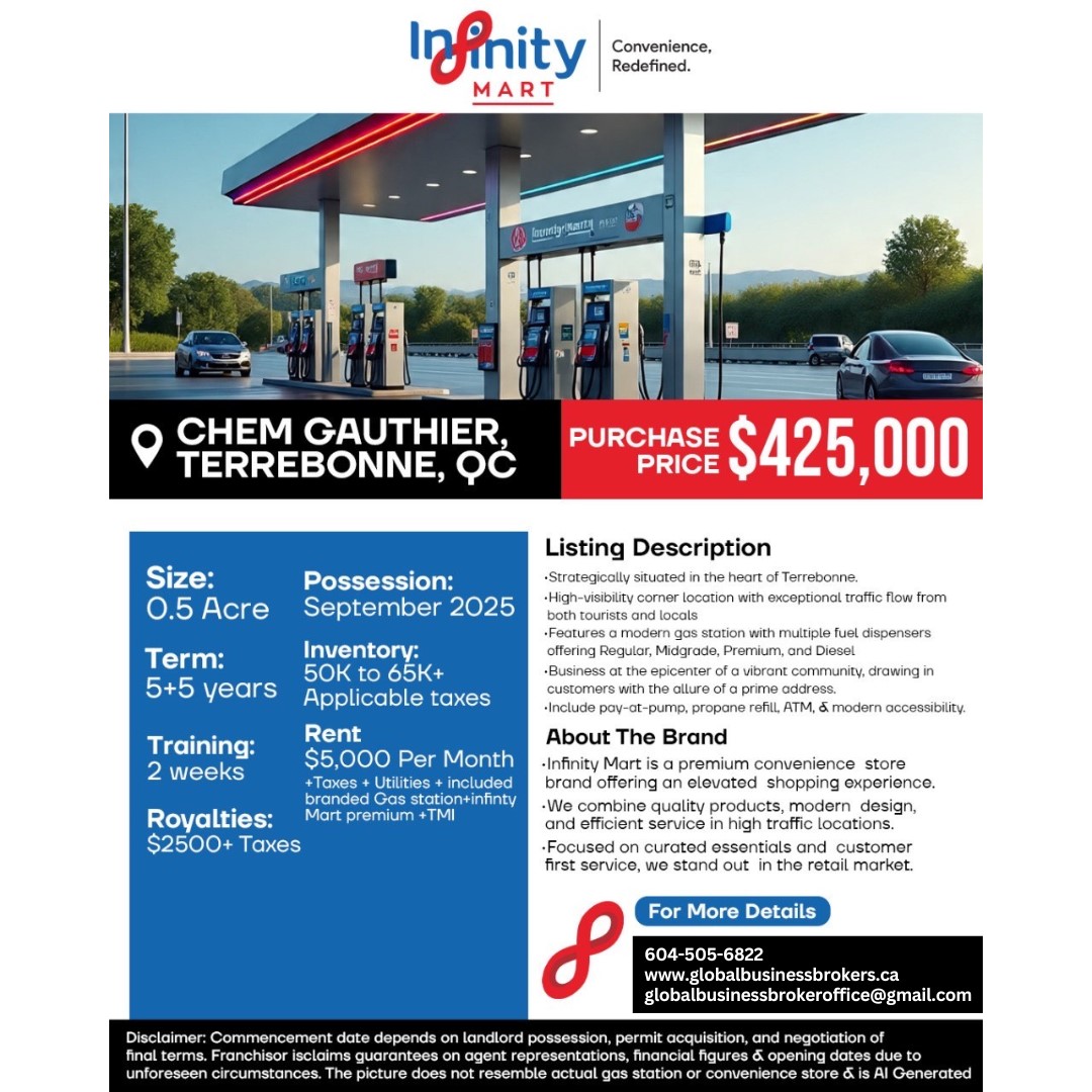 Profitable Gas Station in Prime Terrebonne Location